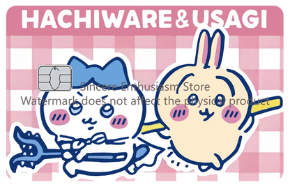 Cartoon Kawaii Chiikawas Credit Card Skin Stickers Cute Matte Sticker for VISA JCB Mastercard and Other IC Card Decorative