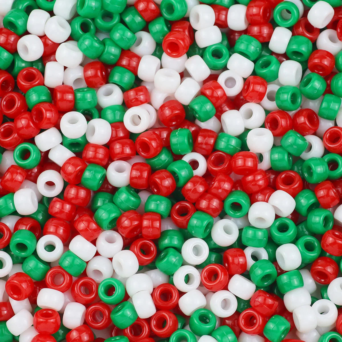 100/200/400pcs 6x9mm Solid Color Large Hole Pony Beads DIY Jewelry Making For Friendship Bracelets & Hair Braids Craft Suppli