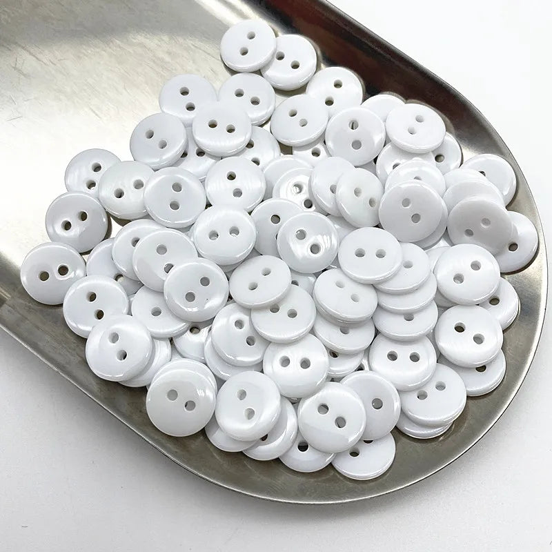 50pcs 11.5mm Colours Double Eye Bread Button Round Resin Sewing Buttons Diy Scrapbooking Multicolour - 20