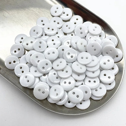 50pcs 11.5mm Colours Double Eye Bread Button Round Resin Sewing Buttons Diy Scrapbooking Multicolour - 20