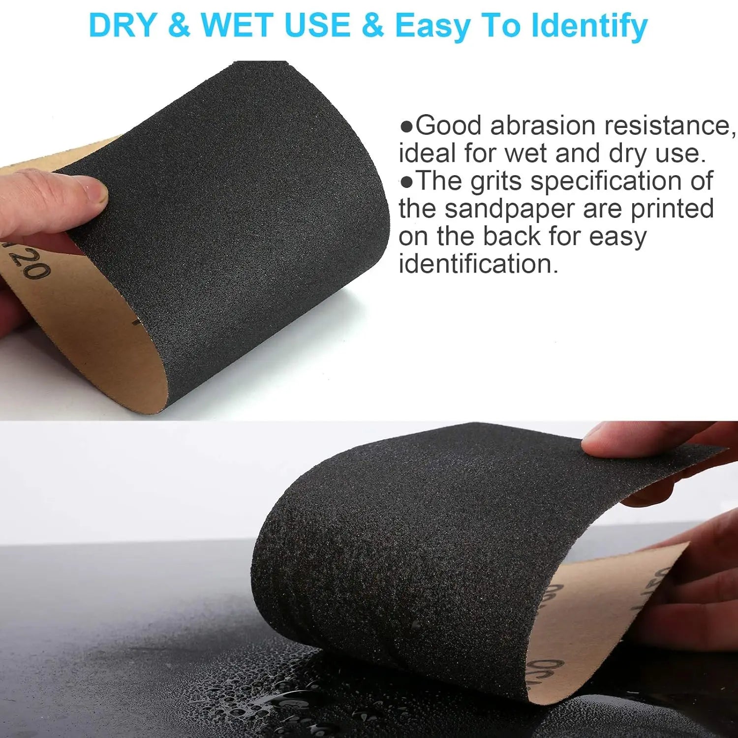 42-Piece Dry and Wet Sandpaper Set, Grits Ranging from 120 to 3000, 9X 3.6inch Inches, Suitable for Car Polishing, Wood Furni
