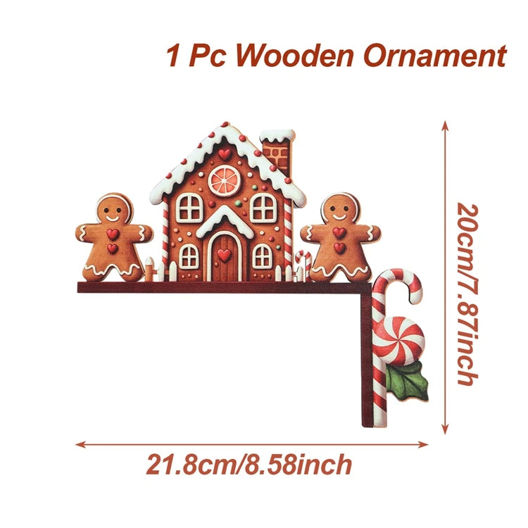 Christmas Door Frame Decoration Merry Christmas Decoration for Home 2025 Pendant Xmas Wood Ornaments Navidad Natal New Year G