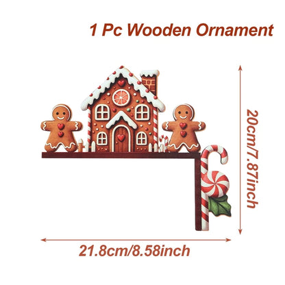 Christmas Door Frame Decoration Merry Christmas Decoration for Home 2025 Pendant Xmas Wood Ornaments Navidad Natal New Year G
