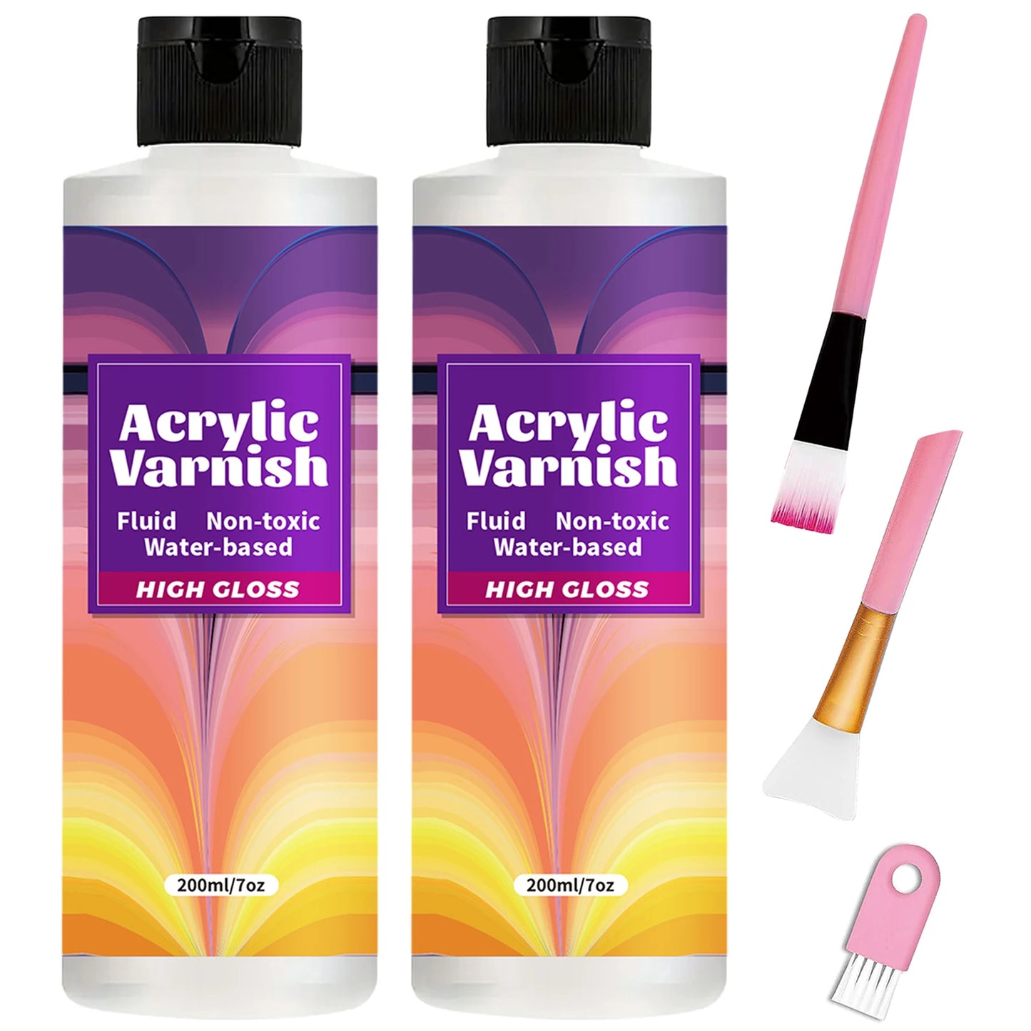 200ML Acrylic Varnish High Gloss Finish, Protective Clear Coat for Paintings, Non-Yellowing Waterproof Sealant, Anti-Cracking