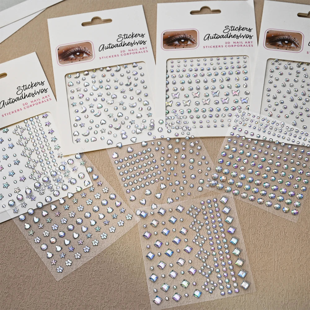 Stickers On The Face Rhinestone DIY Eyes Face Self Adhesive Temporary Tattoo For Makeup Party Festival Face Jewels Diamonds G