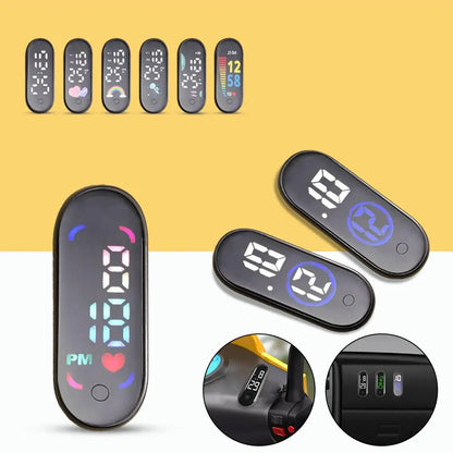 Luminous Motorcycle Car Clock Auto Internal Stick-On Mini Sport Waterproof Watch Mechanics Led Clocks Auto Ornament Accessori