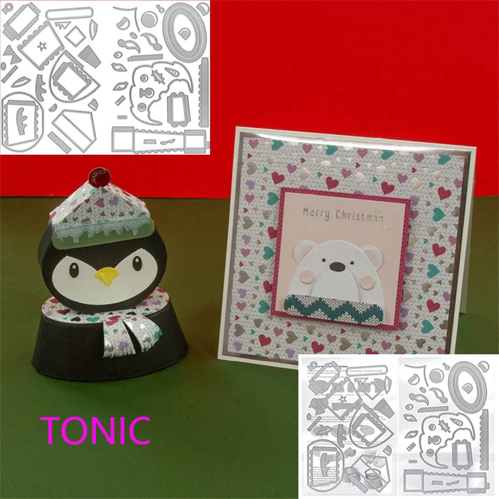 Halloween Gift Box Metal Cutting Dies Christmas North Pole Pals Die Cut Craft DIY Embossing Scrapbooking Supplies Template Mo