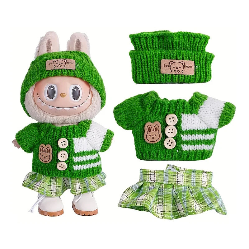 Dress Grid Outfit Labubu Accessories – Classic Clothes For Labubu Kid Gift