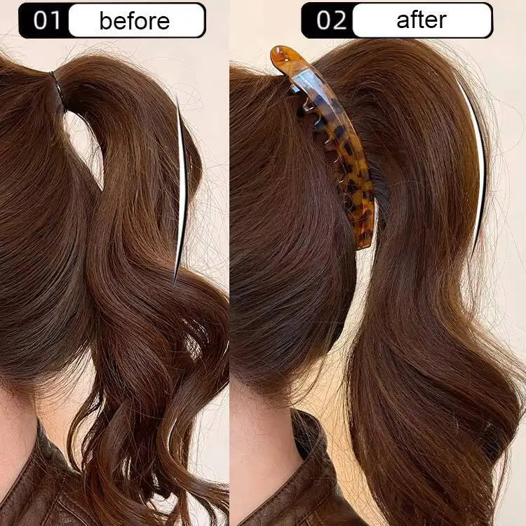 Tortoiseshell Banana Hair Clip Fish Shaped Hairpin For Women Hair Accessories Hairgrips Twist Clamp Ponytail Barrettes Headwe