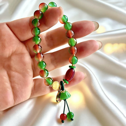 New Chinese Style Colorful Beaded Bracelet For Women Vintage Natural Stone Ethnic Handmade Chain Hand Rope Bracelet Jewelry G