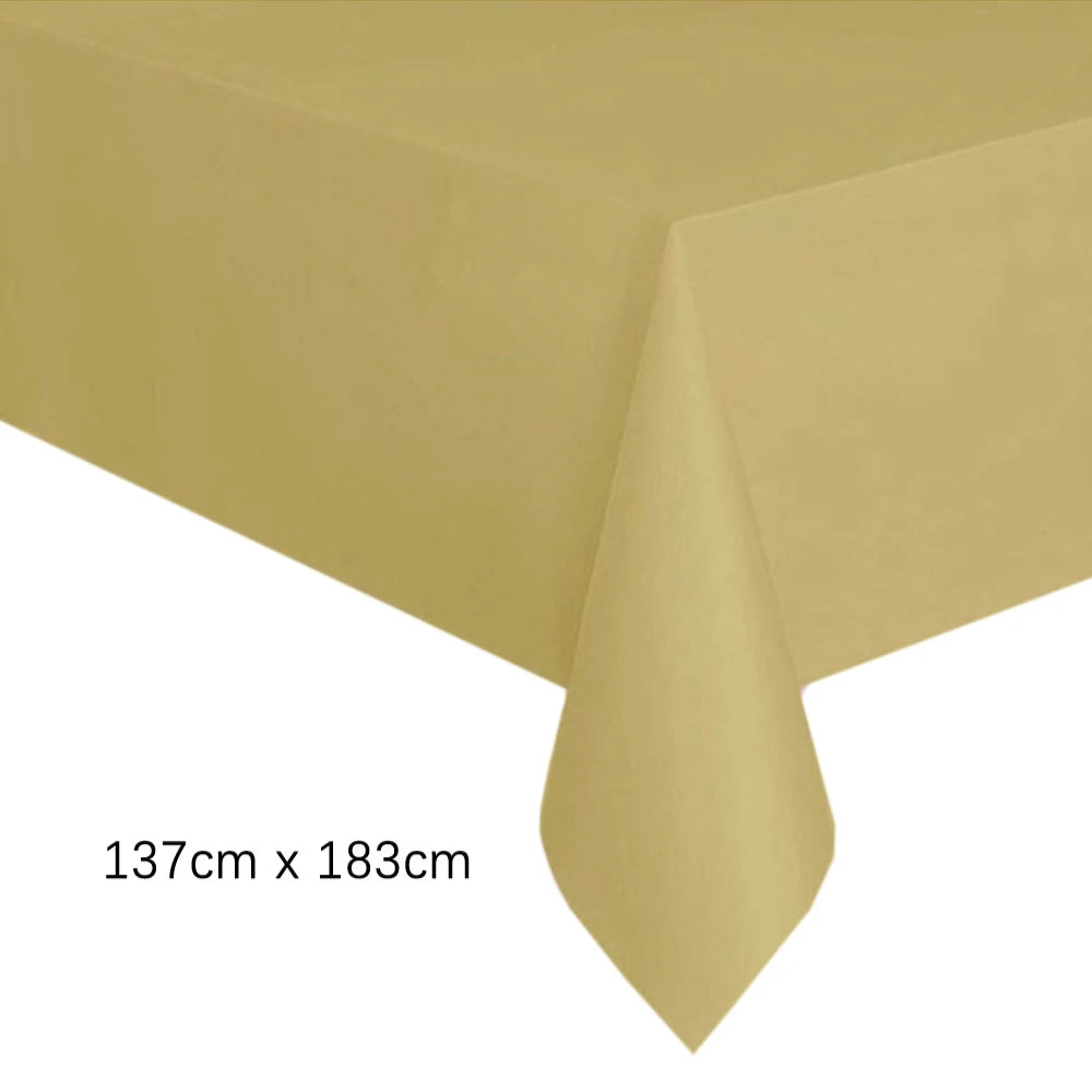 Disposable Tablecloth White Pink Table Cover Plastic Rectangle Desk Cloth for Birthday Wedding Party Table Decor Xmas - 1pc N