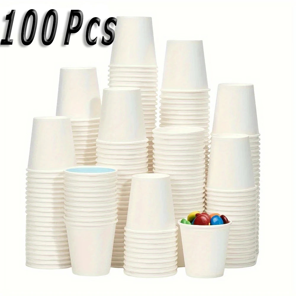 50/100PCS Disposable Small Paper Cup Tasting Cup Perfect for Coffee Candy Juice Home Supermarket Holiday Party Activities - 1