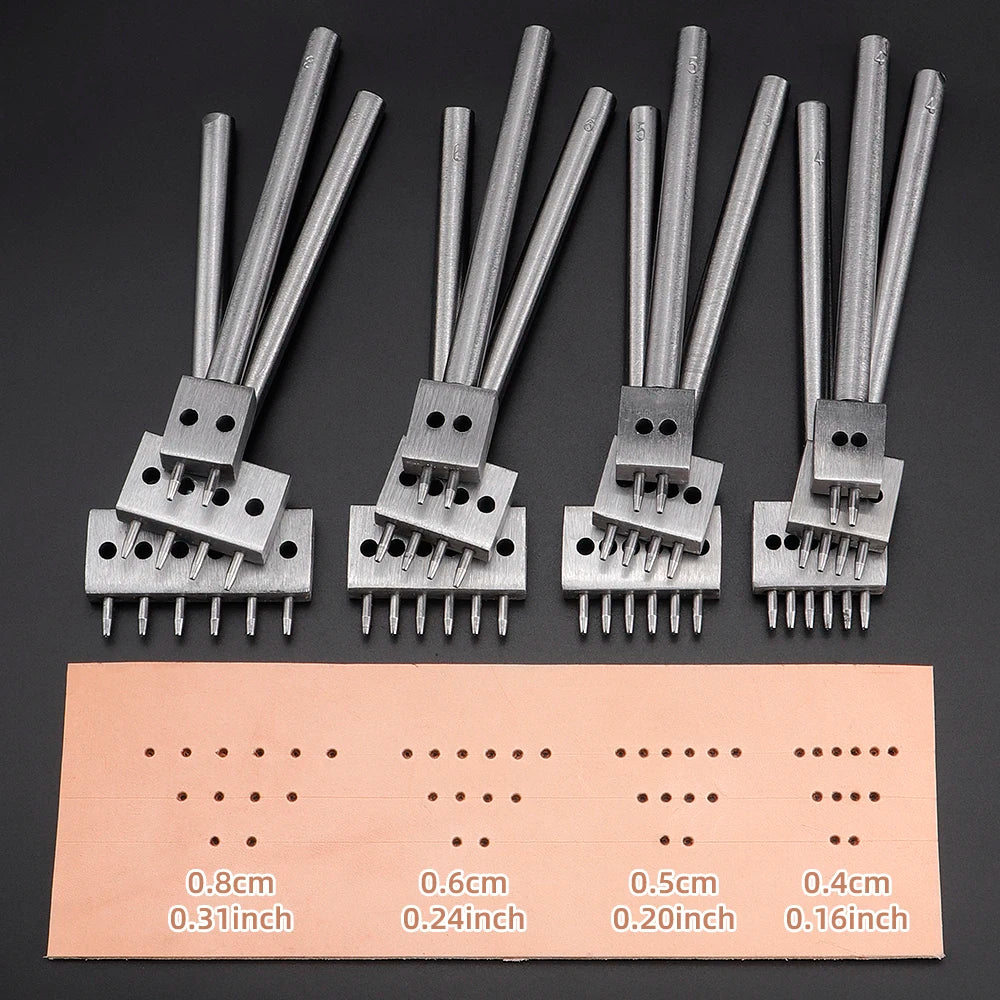 3pcs/SET Professional DIY Leather Punching Die, Manual Hole Punch for Leather Handcrafting, Multi-Round Punching Die Tool Set