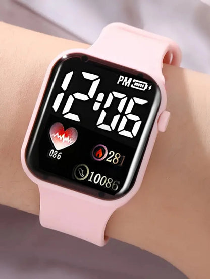 Love Pattern Electronic Watch And Butterfly Accessories Set Birthday Gift (No Box Included)