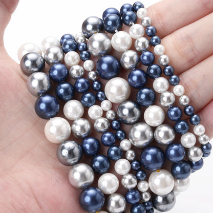 Natural Freshwater Shell Pearls Beads Round Loose Spacer Beads for Jewelry Making DIY Bracelet Necklace Accessories 4 6 8 10m