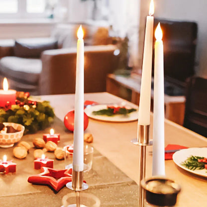 4/1PCS Long Christmas LED Candle Flameless Pointed Candle Light Battery Powered Church Flickering Candle Light Home Decoratio