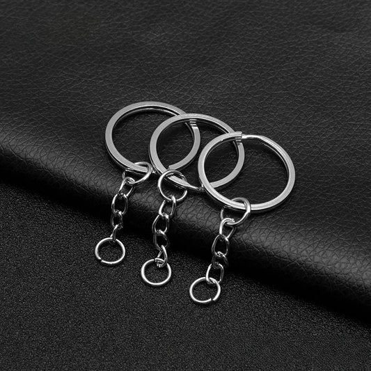 10/50/100pcs Silver Plated Metal Blank Keyring Split Ring Keyfob Key Holder Rings DIY Findings Making Keychain Accessories