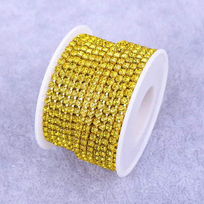 Crystal 10 Yard Rhinestones Trim Stone Cup Chain Gold Diamond Strass Decorative Applique Crystal Trimmings For Dresses - Citr