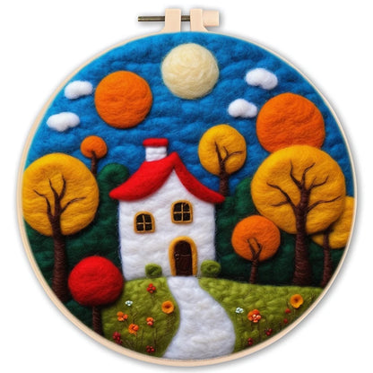 Needle Felting Kit For Beginner Wool Painting Kit DIY Felt Wool Needle Felt Set Tool Landscape Gift Picture For Home Decors -