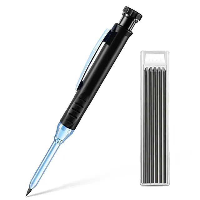 2pcs/set 2.8mm Carpenter Mechanical Pencil with Sharpener for Woodworking Construction Long Head Carpenter Pencil Stationery 