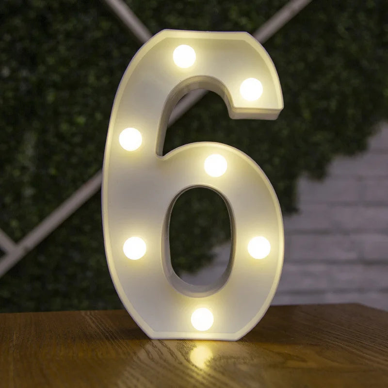Alphabet Letter LED Nights Lights Number Lamp Decor Party Room Birthday Wall Wedding Home Decorations Personalised Ornaments 