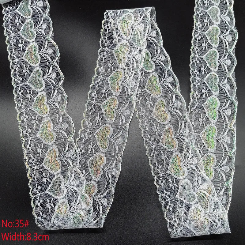 10 Yards 38 Kinds of White Lace Ribbon African Lace Fabric DIY Webbing Decoration Gifts Packing Sewing Clothes Material Craft