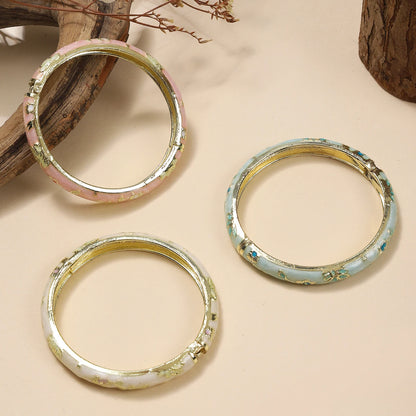 FTCY Vintage Bracelet For Women Small Flower Ethnic Style Cloisonne Bangles Women's Elegant Jewelry Gifts