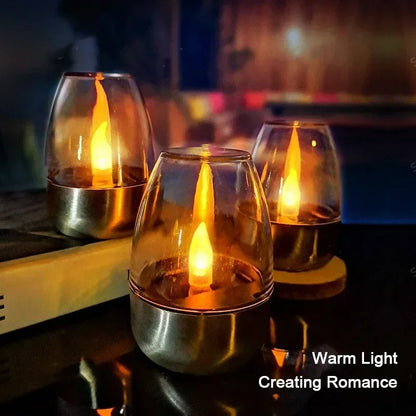 LED Solar Candles Light Flameless Rechargeable Night Light For Wedding Party Garden Decor Outdoor Waterproof Solar Candles La