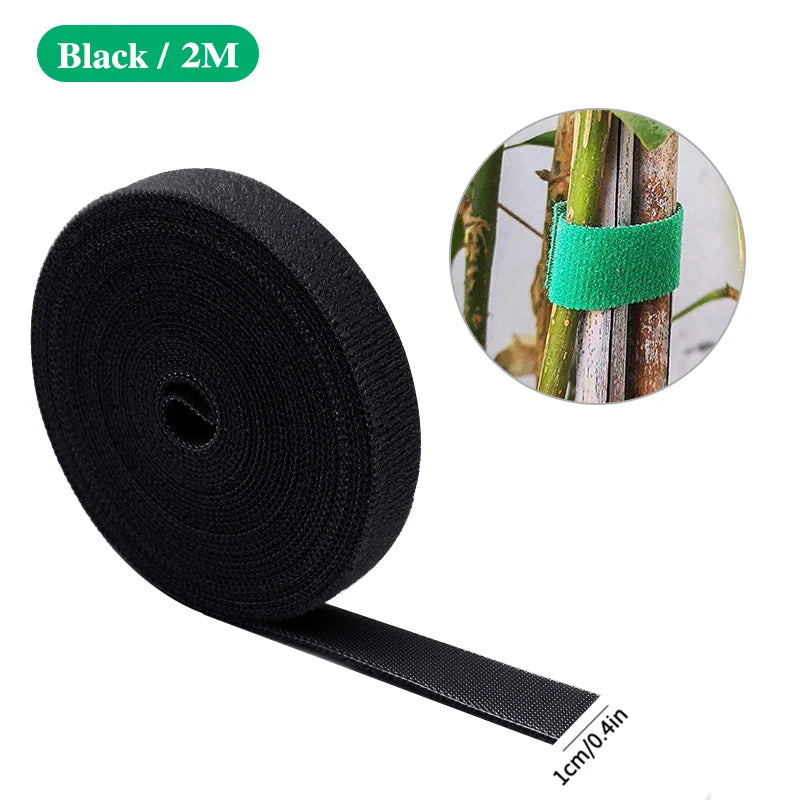 3 Rolls Green Garden Twine Plant Ties Nylon Plant Bandage Garden Hook Loop Bamboo Cane Wrap Support Garden Accessories - Blac