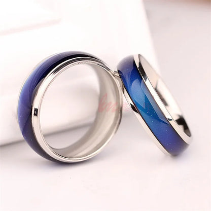 1pc Stainless Steel Mood Ring Changing Color Rings Emotion Feeling Temperature Ring For Women Men Couples Rings Fashion Jewel