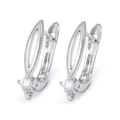 Silver Color Brass Earring Hooks for DIY Jewelry Making Handmade Silver Color Jewelry Accessories Findings Eawires - Rhodium 