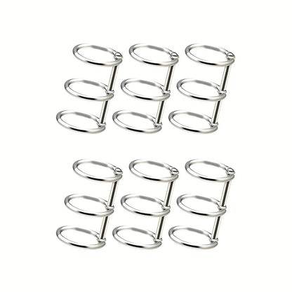 2-6Pcs Binding Book Rings 3 Ring Metal Loose Leaf Binders Book Rings Snap on Index Card Binder for Photo and Paper Organizati