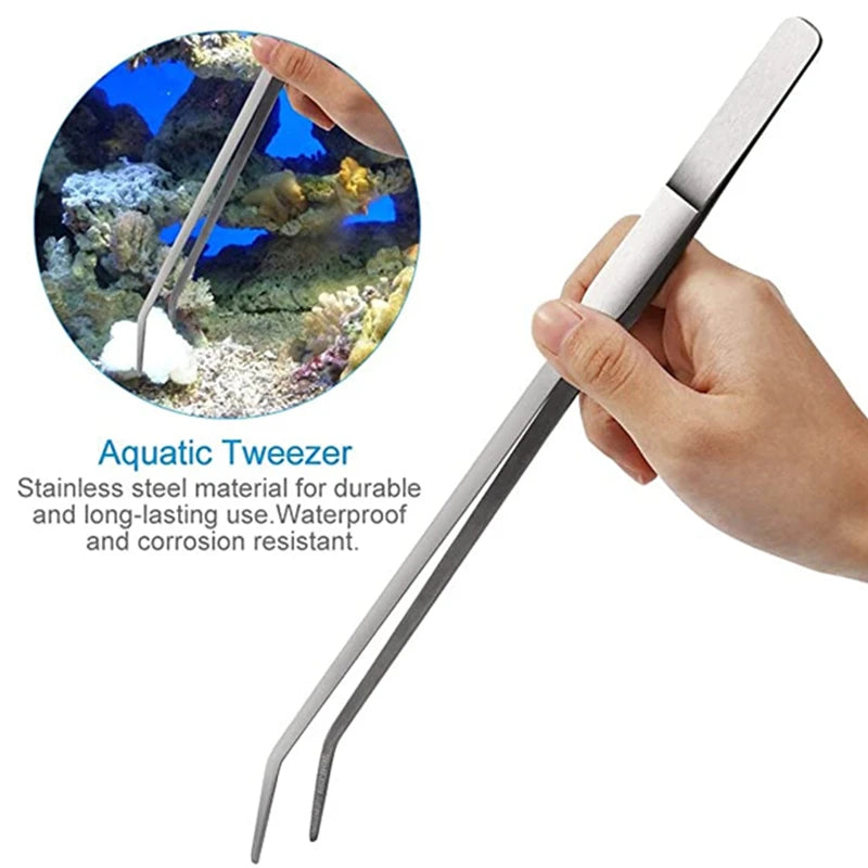 Aquarium Accessories Hard Stainless Steel Aquarium Tool Scissor Tweezers Plants Wave Scissors Fish Tank Shovels Cleaner Suppl