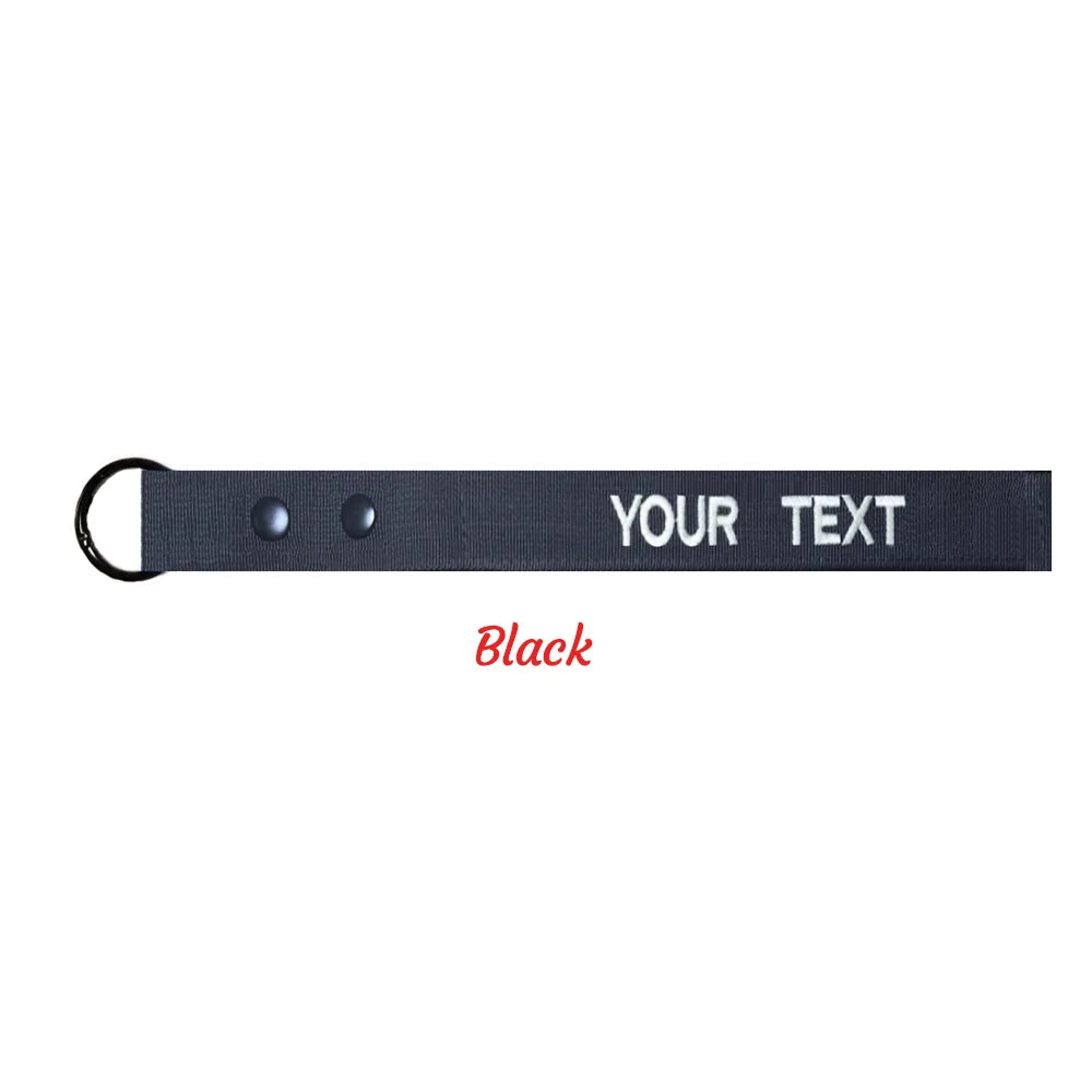 Customized Luggage Tags, Personalized Suitcase Tag, Text Baggage Label, Embroidered - -black Tags