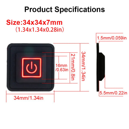 3.7V~ 12V Universal Button Switch 3 speed Button Switch Heated Vest Pants Electirc Heating Waistband DIY Temperature Controll