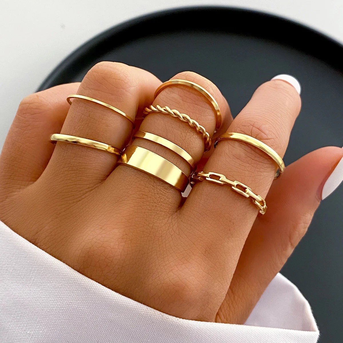 58PCS Vintage Heart Snake Butterfly Rings Set for Women Fashion Metal Gold Plated Geometric Hollow Finger Ring Jewelry Gifts 