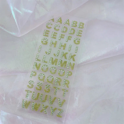 1Pcs Glitter A-Z Alphabet Letters Sticker Scrapbooking Stationery School Supplies Black/Gold/Silver/Red/Blue/Pink/Purple/Gree
