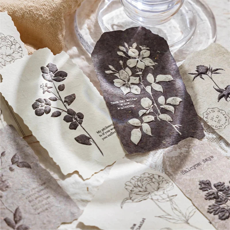Journal GO 30pcs/box Vanilla Paper Stickers Creative Scrapbooking Collage Junk Journal diy Texture Material for Craft Making