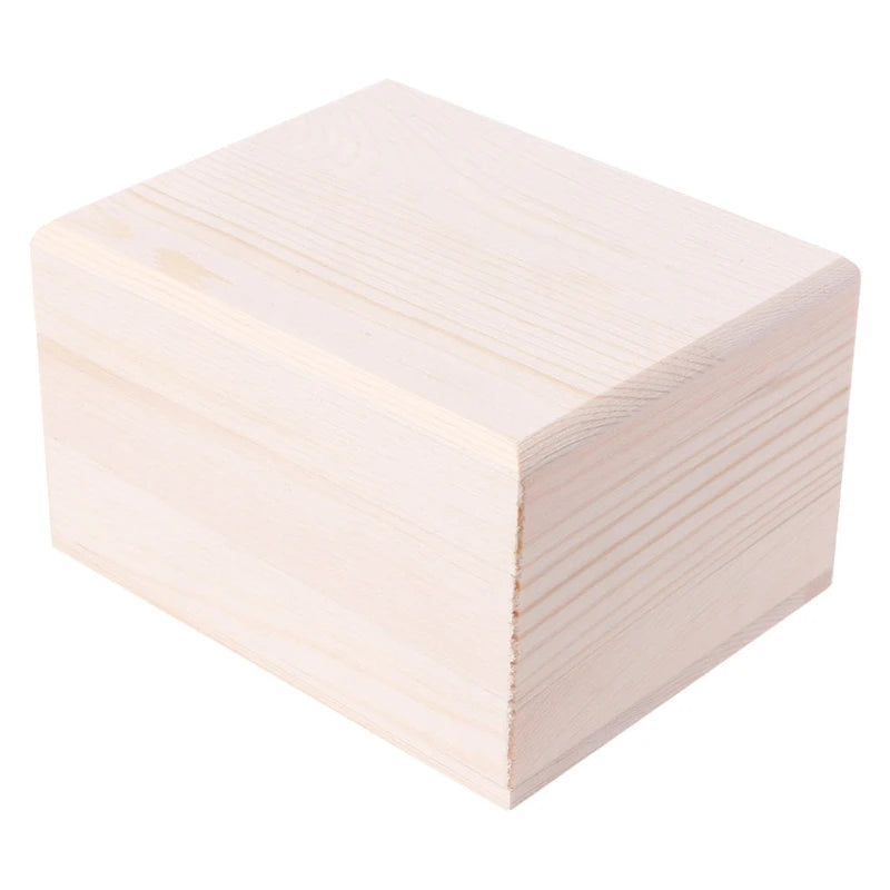 Handmade Wooden Box With Lid Storage Case Crafts Sundries Organizer 2 Sizes B03E - Color 1