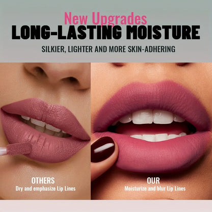 1pc Matte Velvet Lip Gloss, Highly Saturated Liquid Lip Mud, Non-Stick Long Lasting, All Skin Tones Compatible,Mother's Day G