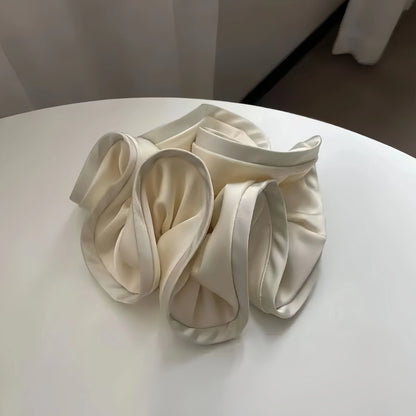 Korean Big Hair Tie Ribbon Scrunchies Satin Elastic Hair Band Bow Women Simple Temperament New Style Ponytail Hair Accessorie