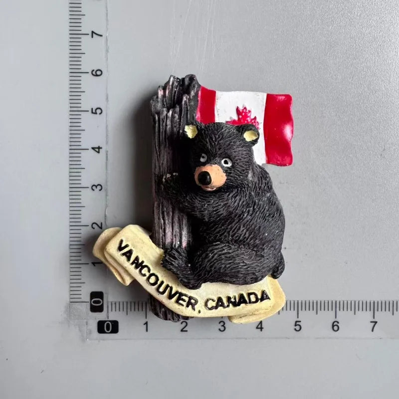 Canada Tourist Souvenir Fridge Magnets Ottawa Victoria Limeau Bridge Vancouver Quebec Toronto Bear Moose Maple Leaf Stickers 