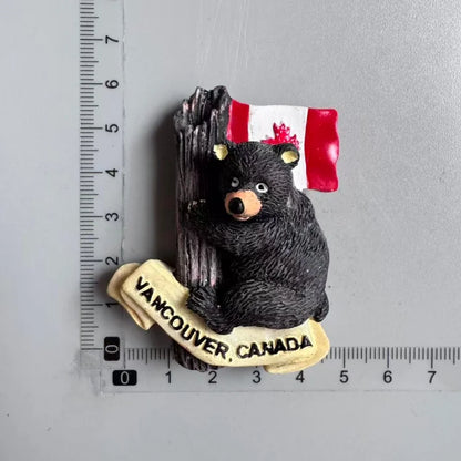 Canada Tourist Souvenir Fridge Magnets Ottawa Victoria Limeau Bridge Vancouver Quebec Toronto Bear Moose Maple Leaf Stickers 