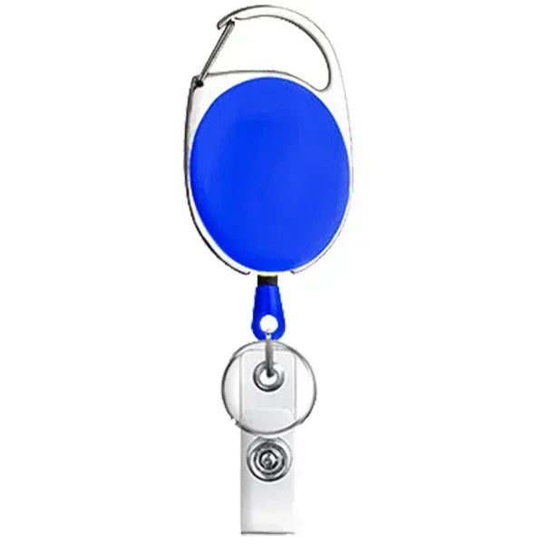 Transparent Cards Slots ID Tag Badge Holder with Badge Reel Cards Storage Organizer Employee Pass Work Card Case Sleeve - Blu