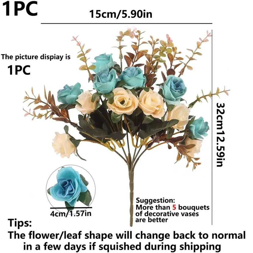 Artificial Flowers Silk Rose Wedding Home Festival Room Decoration Bride Bouquet Diy Scrapbooking Garland Wall Photography Pr