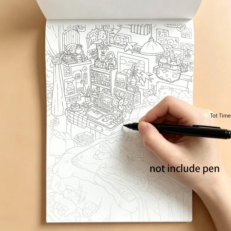 A Beautifully Designed Graffiti Pattern for Copying and Coloring Decompression Drawing Book,24 Different Interesting Patterns