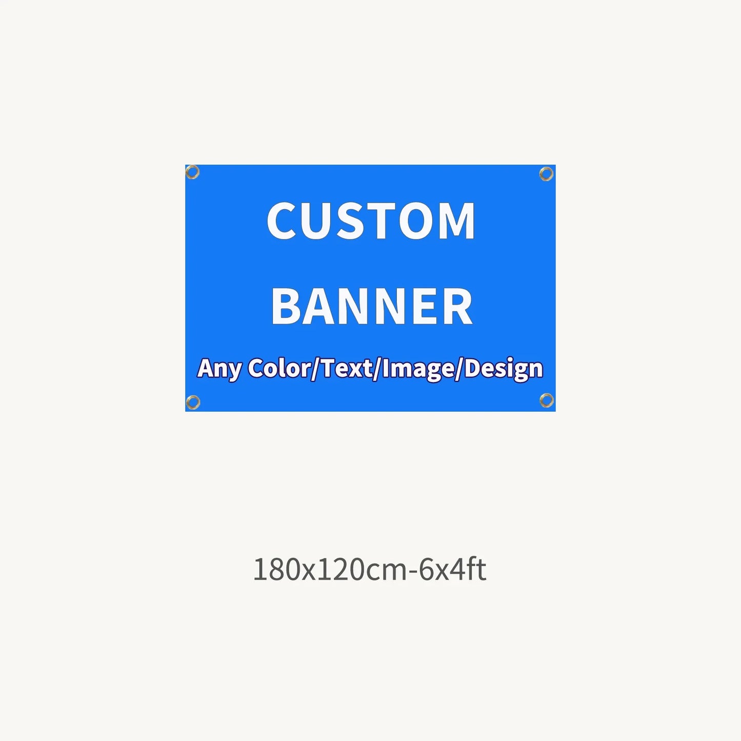 1p Custom Polyester Banner for Indoor & Outdoor Use - Banner with 4 Grommets, Many Sizes, Perfect for Home Decor - 180x120cm-