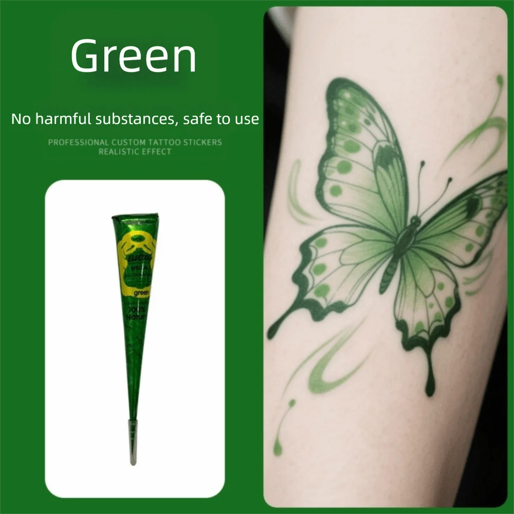 Easy-To-Use Henna Tattoo Cream Semi-permanent Temporary Henna Paste Cone Black Brown Temporary Tattoo Paste Mehndi Design