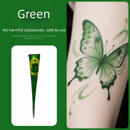 Easy-To-Use Henna Tattoo Cream Semi-permanent Temporary Henna Paste Cone Black Brown Temporary Tattoo Paste Mehndi Design