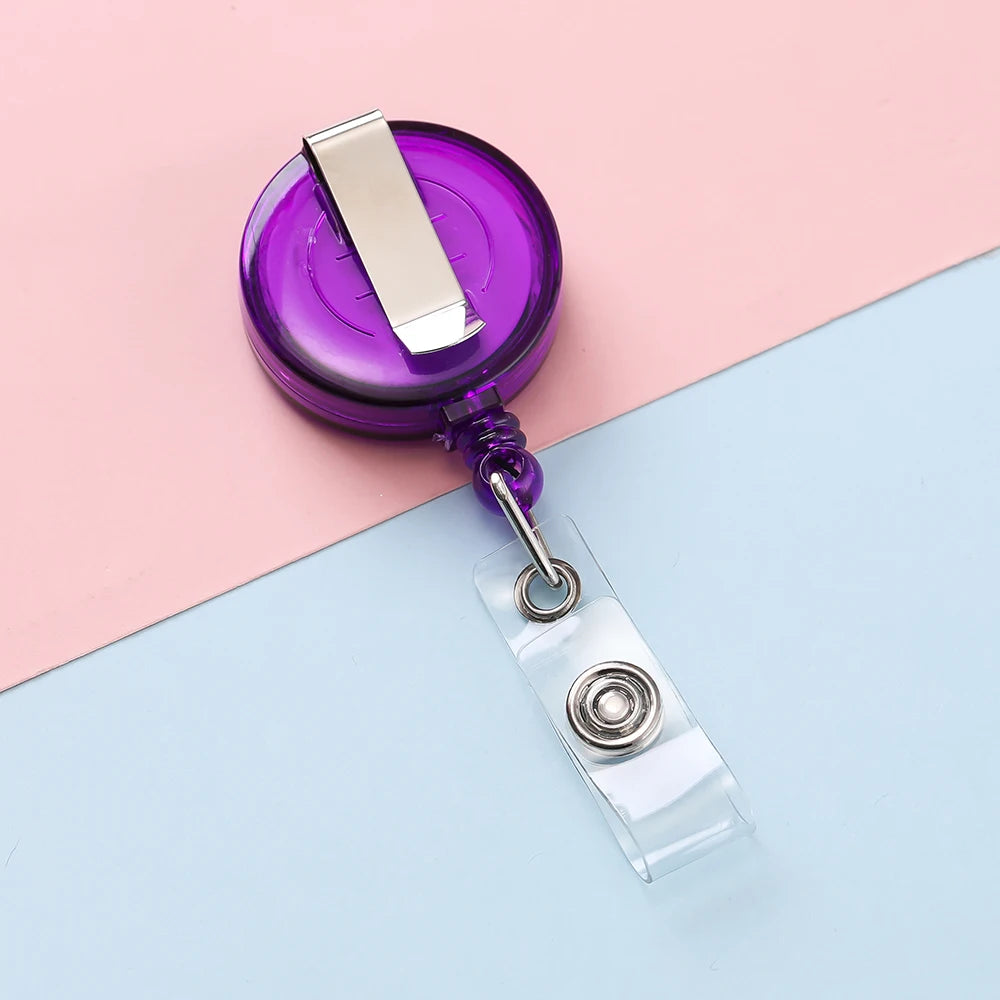 Retractable Steel Cord Pull Reel Keychains Spring Buckle Clasp Wire Rope Key Ring Recoil ID Card Holder Key Chain Multiple To